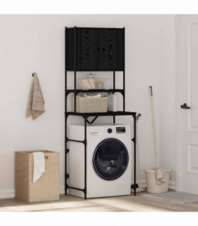vidaXL Washing Machine Cabinet Black oak 68 x 48.5 x 194 cm