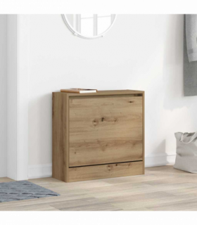 vidaXL Shoe Cabinet Artisan oak 60 x 21 x 57 cm Engineered wood