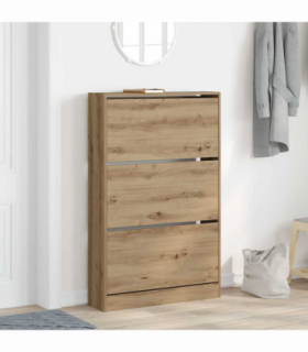 vidaXL Shoe Cabinet Artisan oak 80 x 21 x 125.5 cm Engineered wood