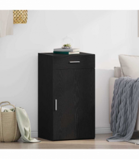 vidaXL Sideboard Black oak 30 x 42.5 x 93 cm Engineered wood