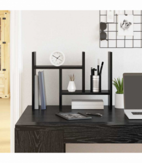 vidaXL Desk Organiser Black oak 34.5 x 15.5 x 35.5 cm Engineered wood