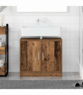 vidaXL Sink Cabinet with Door Old Wood 63 x 29 x 55 cm Engineered wood
