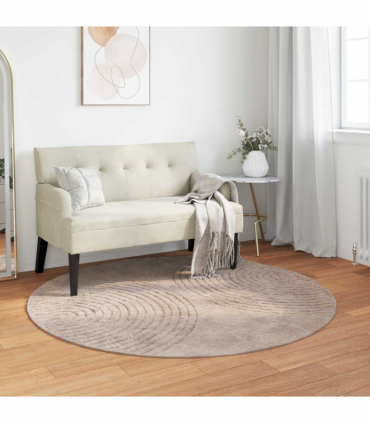 vidaXL Area Rugs Round Beige Ø 120 CM