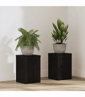 vidaXL Plant Stand 2 pcs Black oak 20 x 20 x 30 cm Engineered Wood