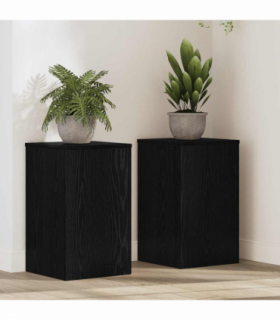 vidaXL Plant Stand 2 pcs Black oak 30 x 30 x 50 cm Engineered Wood