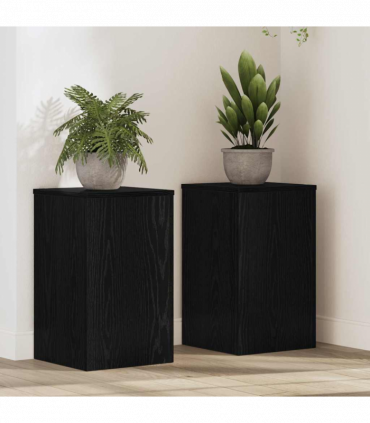 vidaXL Plant Stand 2 pcs Black oak 30 x 30 x 50 cm Engineered Wood