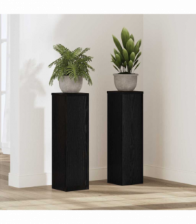 vidaXL Plant Stand 2 pcs Black oak 17 x 17 x 60 cm Engineered Wood
