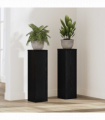 vidaXL Plant Stand 2 pcs Black oak 17 x 17 x 60 cm Engineered Wood