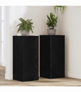 vidaXL Plant Stand 2 pcs Black oak 30 x 30 x 70 cm Engineered Wood