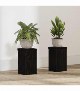 vidaXL Plant Stand 2 pcs Black oak 10 x 10 x 18 cm Engineered Wood