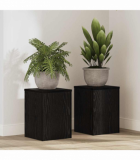 vidaXL Plant Stand 2 pcs Black oak 25 x 25 x 35 cm Engineered Wood