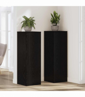 vidaXL Plant Stand Black Oak 33 x 33 x 100 cm Engineered wood