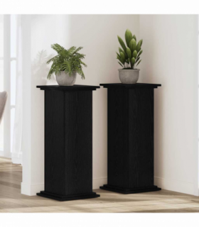 vidaXL Plant Stand Black oak 33 x 33 x 100 cm Engineered wood