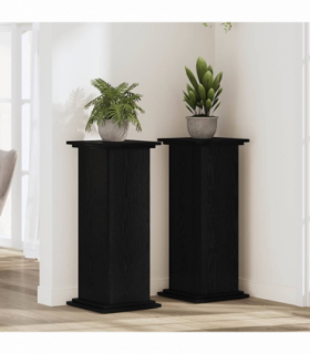 vidaXL Plant Stand Black oak 33 x 33 x 80 cm Engineered wood