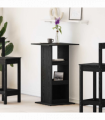 vidaXL Bar Table with Shelf Black Oak 60 x 60 x 100 cm Engineered Wood
