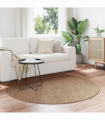 vidaXL Area Rugs Round Moire Natural Ø 160 CM