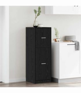 vidaXL Apothecary Cabinet Black oak 40 x 41 x 118 cm Engineered wood