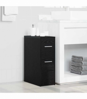 vidaXL Slim Bathroom Cupboard Black oak 22 x 44 x 61.5 cm