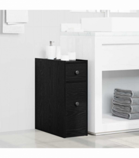 vidaXL Narrow Bathroom Cupboard Black oak 80 x 18 x 60 cm