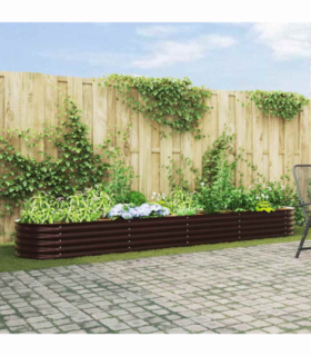 vidaXL Garden Raised Bed Brown 400 x 80 x 44 cm Steel