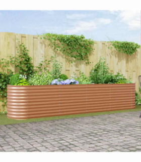 vidaXL Garden Raised Bed Brown 400 x 80 x 81 cm Steel