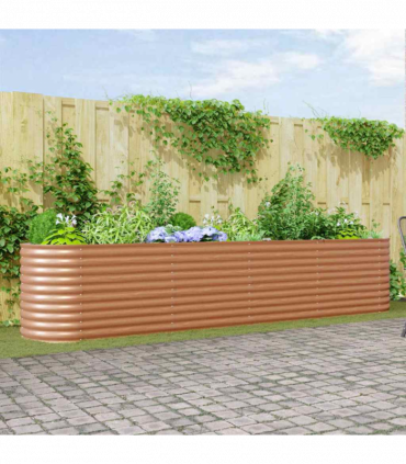 vidaXL Garden Raised Bed Brown 400 x 80 x 81 cm Steel