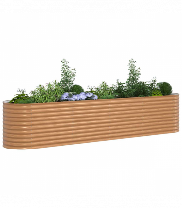 vidaXL Garden Raised Bed Brown 400 x 80 x 81 cm Steel