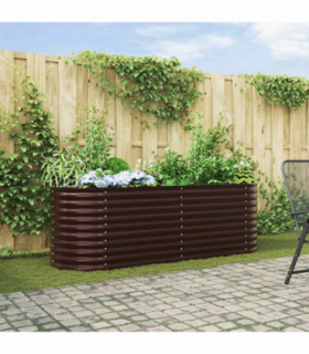 vidaXL Garden Raised Bed Brown 240 x 80 x 81 cm Steel