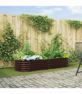 vidaXL Garden Raised Bed Brown 240 x 80 x 44 cm Steel