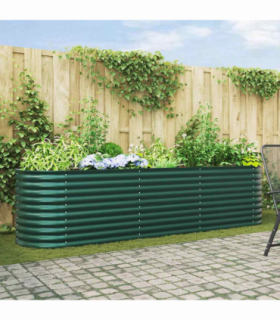 vidaXL Garden Raised Bed Green 320 x 80 x 81 cm Steel