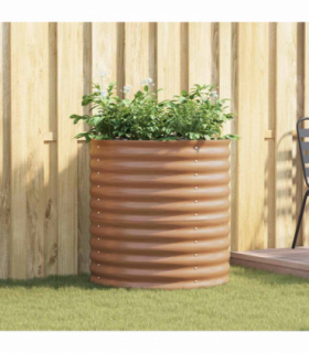 vidaXL Garden Raised Bed Brown 80 x 80 x 81 cm Steel