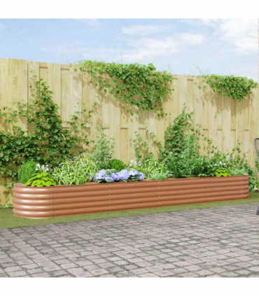 vidaXL Garden Raised Bed Brown 400 x 80 x 44 cm Steel