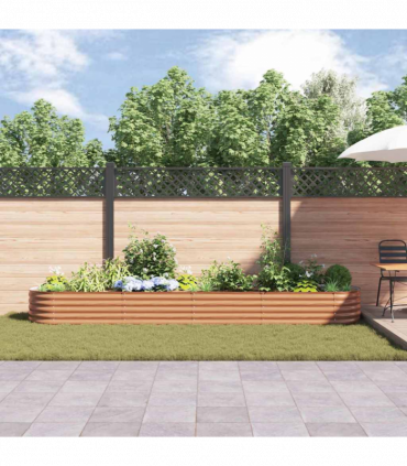 vidaXL Garden Raised Bed Brown 400 x 80 x 44 cm Steel