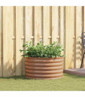 vidaXL Garden Raised Bed Brown 80 x 80 x 44 cm Steel