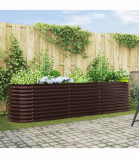 vidaXL Garden Raised Bed Brown 320 x 80 x 81 cm Steel