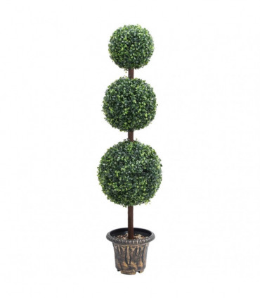Artificial Boxwood Plant with Pot Ball Shaped Green 118 cm