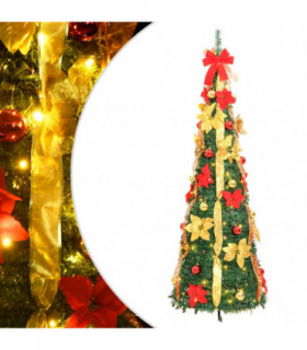 vidaXL Artificial Christmas Tree Pop-up 200 LEDs Green 210 cm