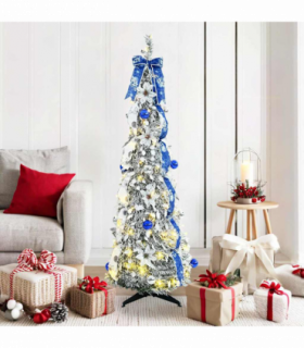 vidaXL Artificial Christmas Tree with 100 LEDs Green 150 cm PVC