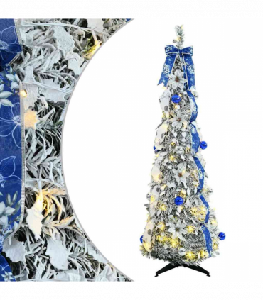 vidaXL Artificial Christmas Tree with 100 LEDs Green 150 cm PVC