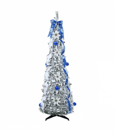 vidaXL Artificial Christmas Tree with 100 LEDs Green 150 cm PVC