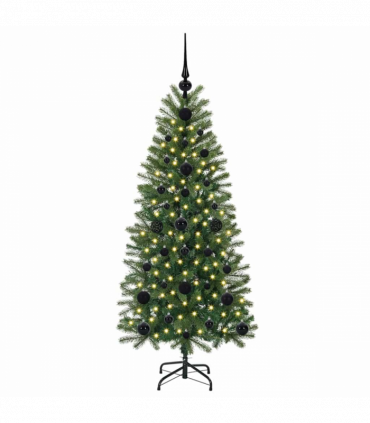 vidaXL Artificial Christmas Tree with 150 LEDs Green 120 cm PE and PVC