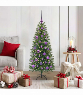 vidaXL Artificial Christmas Tree with 150 LEDs Green 120 cm PE and PVC