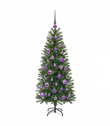 vidaXL Artificial Christmas Tree with 150 LEDs Green 120 cm PE and PVC
