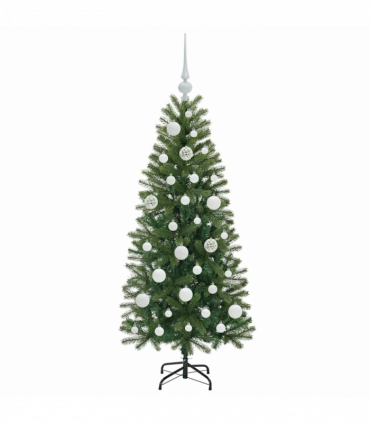 vidaXL Artificial Christmas Tree with 150 LEDs Green 120 cm PE and PVC