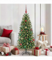 vidaXL Artificial Christmas Tree with 150 LEDs Green 150 cm PE and PVC