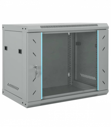 vidaXL Network Cabinet with Storage Grey 60 x 45 x 50 cm Steel