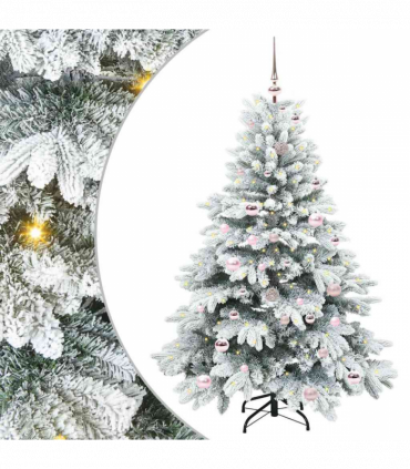 vidaXL Artificial Christmas Tree with 150 LEDs Green 150 cm PE and PVC