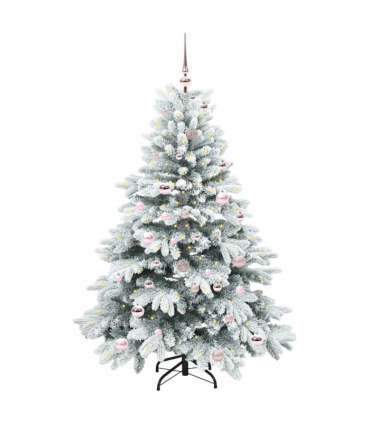 vidaXL Artificial Christmas Tree with 150 LEDs Green 150 cm PE and PVC