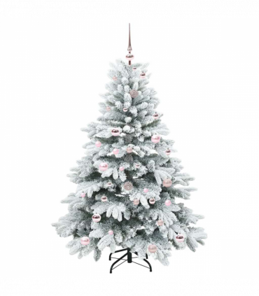 vidaXL Artificial Christmas Tree with 150 LEDs Green 150 cm PE and PVC