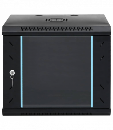 vidaXL Network Cabinet with Storage Black 53 x 45 x 45 cm Steel